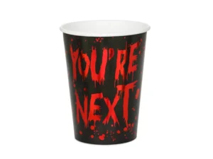Kubeczki papierowe You're next 250 ml czarno-czerwony