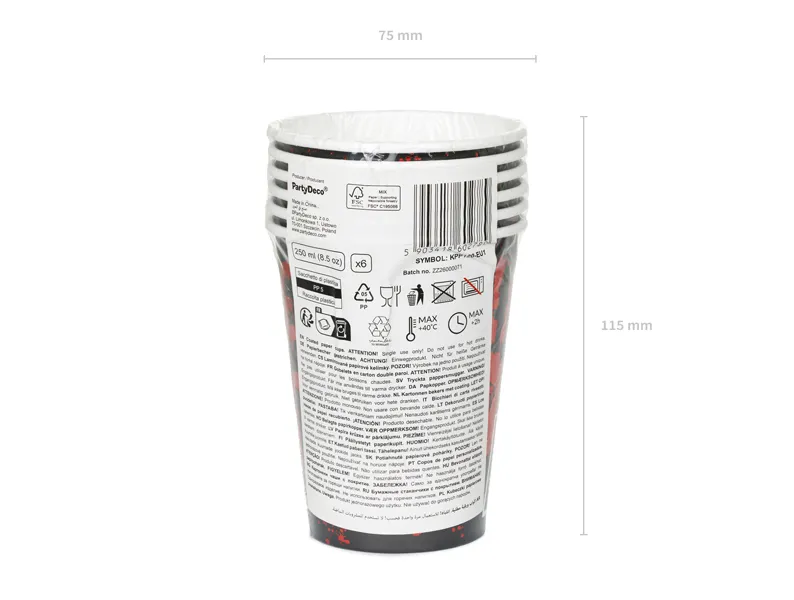 Kubeczki papierowe You're next 250 ml czarno-czerwony 4