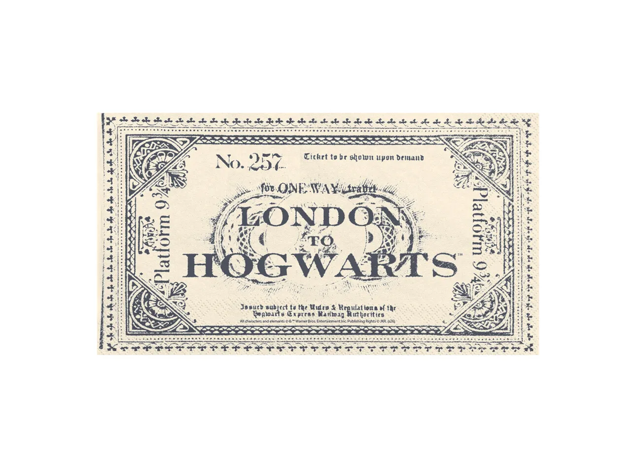 Serwetki Harry Potter Bilet London to Hogwarts 33x40 cm
