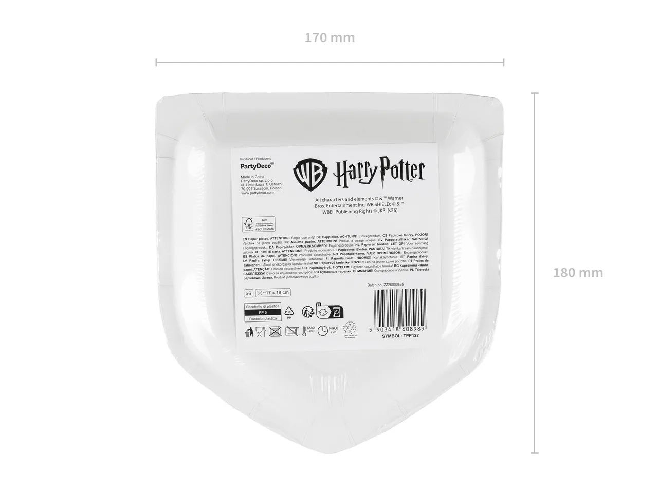 Talerzyki Harry Potter Herb Hogwartu 26x18cm beżowe