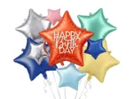 Zestaw balonów foliowych Gwiazdki Happy Birthday
