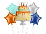 Zestaw balonów foliowych Kolorowy Tort Happy Birthday