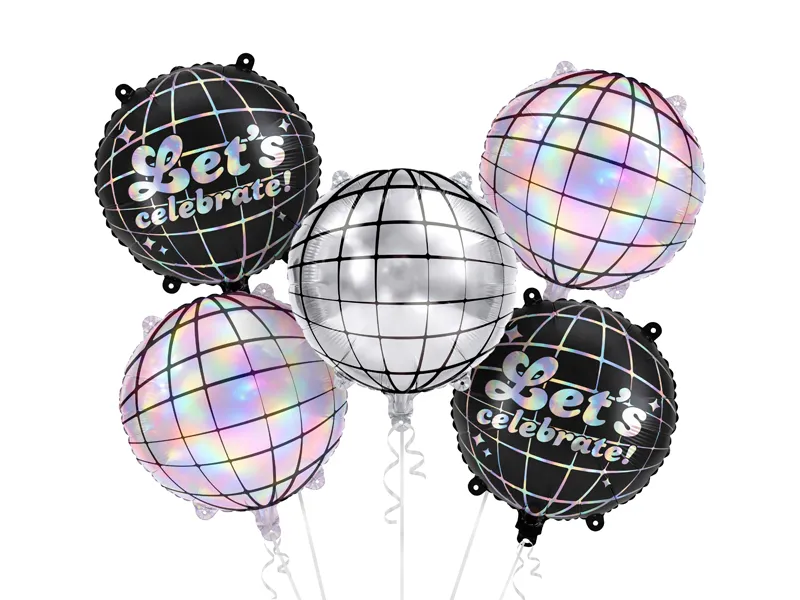 Zestaw balonów foliowych Kule Disco 35 cm