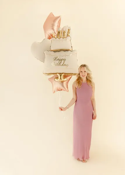 Zestaw balonów foliowych Pastelowy Tort Happy Birthday mix