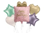 Zestaw balonów foliowych Prezent Happy Birthday