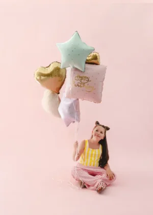 Zestaw balonów foliowych Prezent Happy Birthday mix