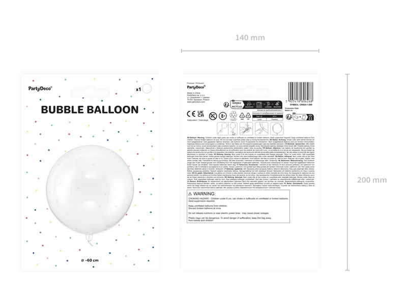 Balon Bubble 60 cm transparentny 3