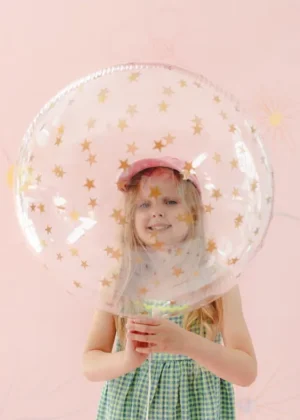 Balon Bubble Gwiazdki 60 cm transparentny 2