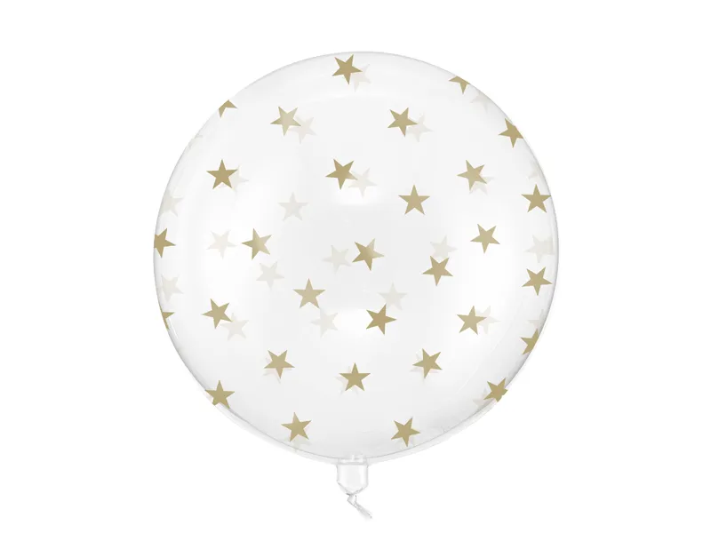 Balon Bubble Gwiazdki 60 cm transparentny