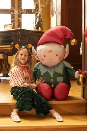 Balon foliowy Elf 89x92 cm zielono-czerwony 2