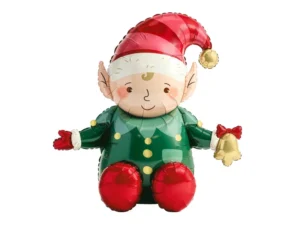 Balon foliowy Elf 89x92 cm zielono-czerwony
