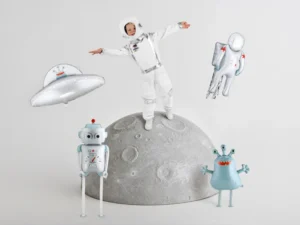 Balon foliowy UFO 79x55 cm srebrny 2