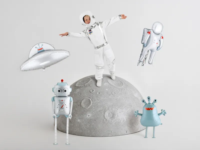 Balon foliowy UFO 79x55 cm srebrny 2