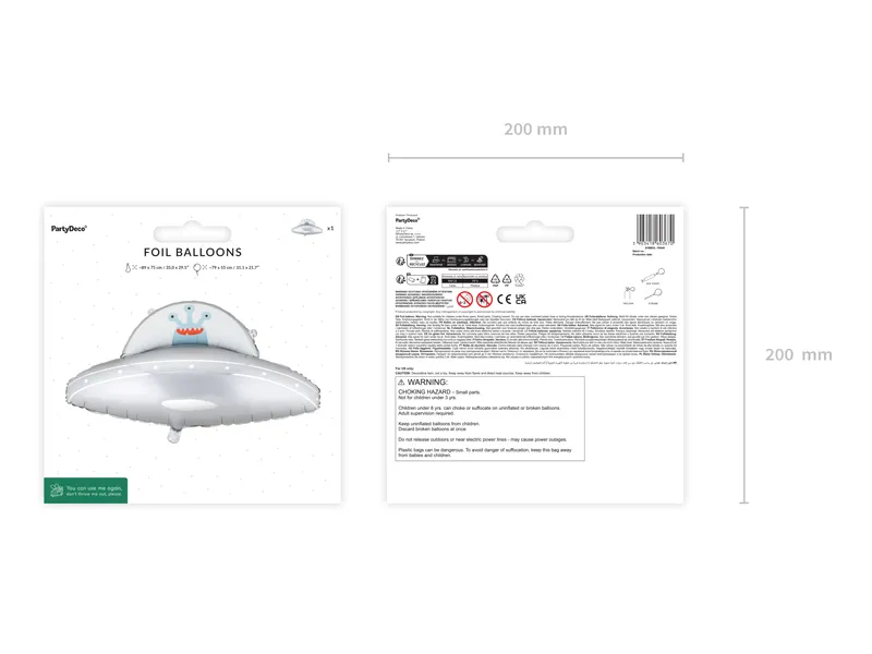 Balon foliowy UFO 79x55 cm srebrny 3