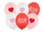 Balony 30 cm I love you mix