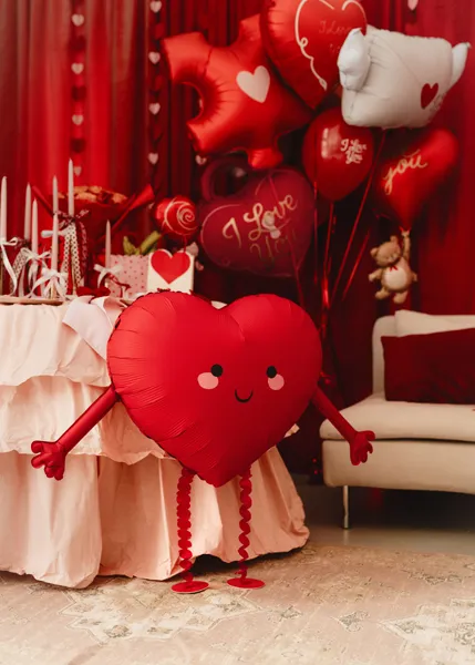 Chodzący balon foliowy Serce 98x51 cm czerwone 3