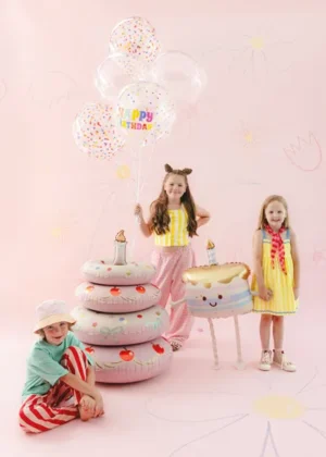 Chodzący balon foliowy Torcik 67x57 cm beżowy 2