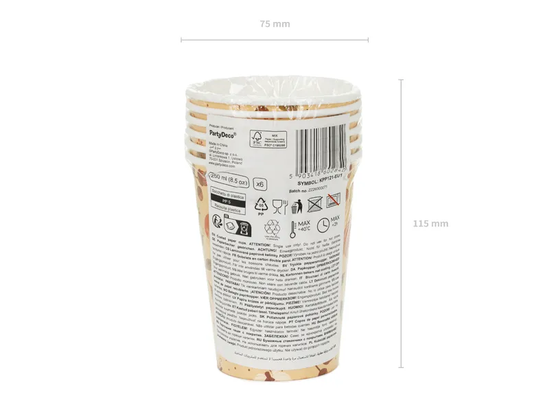 Kubeczki papierowe Dynie i żołędzie 250 ml 5