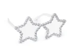 Okulary Gwiazdy z diamencikami 14.5x7 cm srebrne