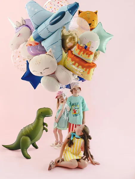 Stojący balon foliowy T-Rex 93x79 cm zielony 3