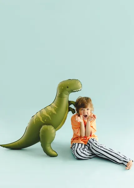 Stojący balon foliowy T-Rex 93x79 cm zielony 2