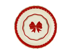 Talerzyki Kokarda 18 cm czerwono-beżowy