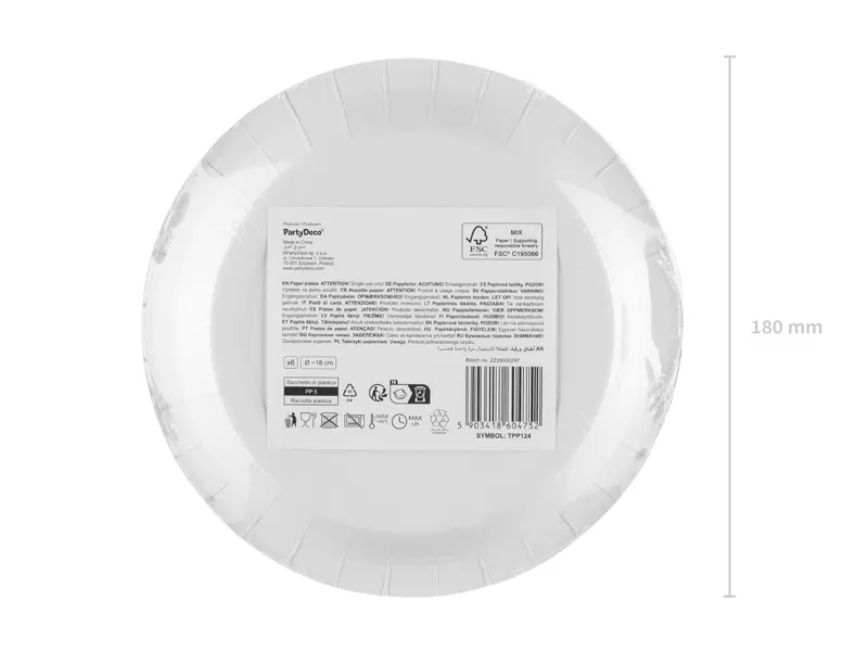 Talerzyki Kokarda 18 cm czerwono-beżowy 3