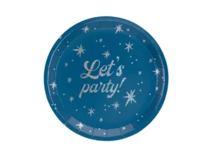 Talerzyki Let's party! 23 cm granatowe