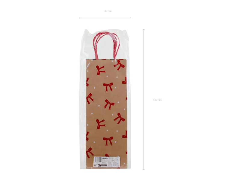 Torebki prezentowe Paski i kokardy 12.5x33.5x9 cm kraft 5