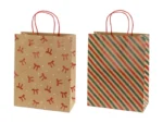Torebki prezentowe Paski i kokardy 26x32.5x12 cm kraft