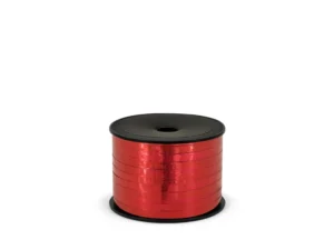 Wstążka plastikowa metalizowana 5mm/90m czerwona