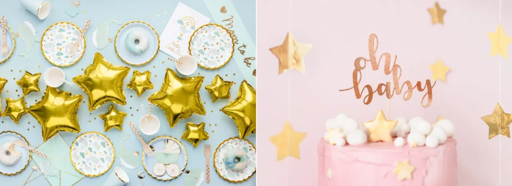 nakrycie stołu baby shower